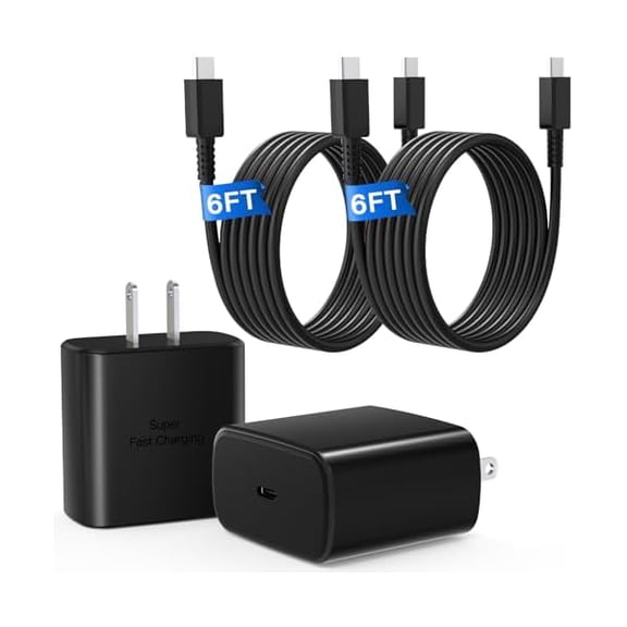 Quyaojz for 45W Super Fast Charger Block, 2Pack Type C Fast Charging Block with 6FT USB C Charger Cable Compatible with Samsung Galaxy S24 S23 S22 S21 Ultra/S20/S20 Ultra/Note 20 Ultra