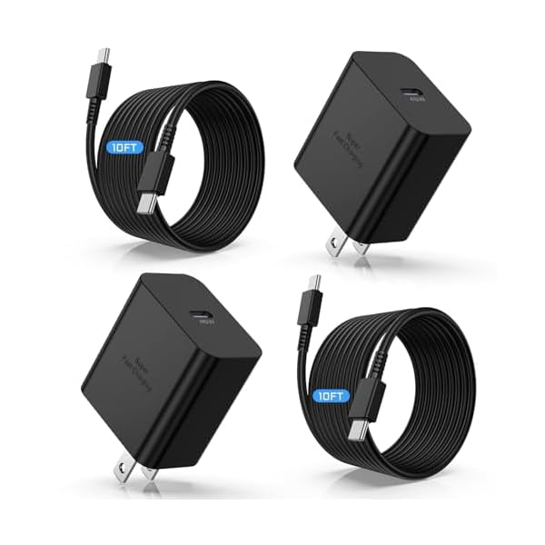 Quyaojz for 45W USB C Super Fast Charger and 10ft Type C to C Charging Cable Cord Long, USB C Wall Charger Block Adapter Plug Compatible With Samsung Galaxy S26//S24 S23+/S22 /S21/S20/iPhone 17 16 15