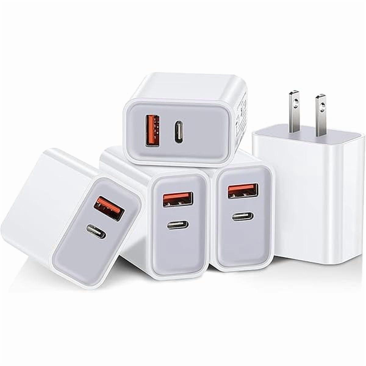 Quyaojz for 5 Pack USB C Wall Charger Block Dual Port PD Power Delivery Fast Type C Charging Block USB C Adapter Plug Box Brick Cube Compatible With iPhone 15 Max, Google Pixel 6 5, Samsung Galaxy