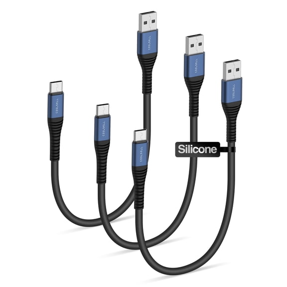 Quyaojz 50cm Short Silicone 3A Fast - Charging & USB 2.0 Data Transfer USB C Cable - Compatible with iPhone 17/16, Samsung Galaxy S23, Google Pixel, iPad - for Power Bank/Car/Travel