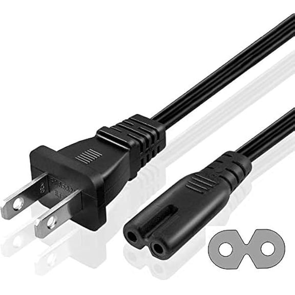 Quyaojz 5Ft 2 Prong AC Power Cord  Universal Replacement Charger Cable for Electronics, Laptops, TVs, Printers & More Projector