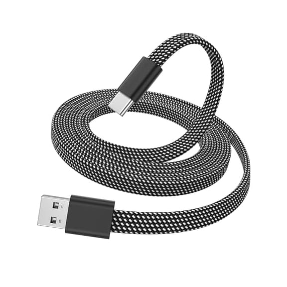 Quyaojz 5ft Flat Magnetic Retractable USB A to USB C Fast Charging Cable, Compatible with iPhone 15 , Samsung, Tablet, Black