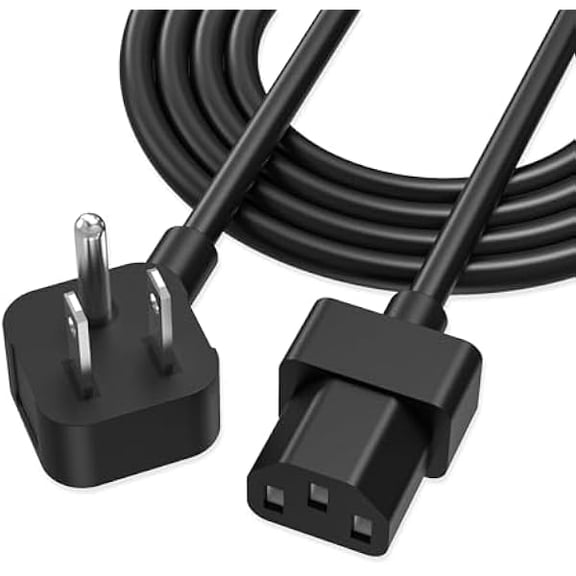 Quyaojz 6.6ft AC Power Cord, 3-Prong Angled L-Shaped 18AWG Replacement for Horizon Fitness Treadmills Ellipticals, Creality Ender/CR/Sermoon 3D Printer, Desktop PC Dell OptiPlex Alienware, Black