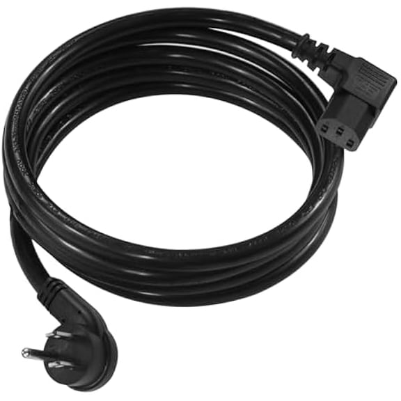 Quyaojz 6FT Replacement Computer Monitor Power Cord - Low Profile Flat Plug NEMA 5-15P to Right Angle C13 Power Cord, 13A 125V, 16AWG, Black Replacement Printer/TV/PC 3 Prong AC Power Cord