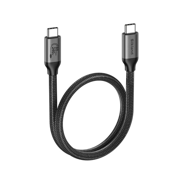 Quyaojz 80Gbps USB4 Cable for Thunderbolt 5 Cable 0.5M, 120Gbps Bandwidth for 16K/Dual 8K, 4K@540Hz, 240W USB C to USB C, Compatible Thunderbolt 4/5, SSD, MacBook Pro, Dock