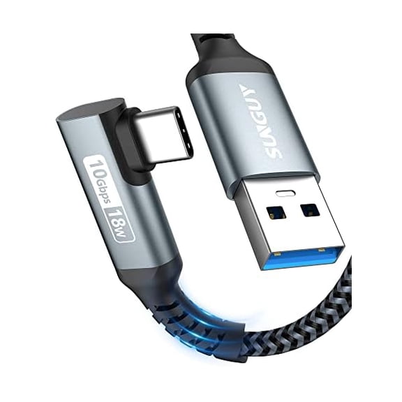 Quyaojz Android Auto USB C Cable, 1m/3FT Right Angle 3A Fast Charge & 10Gbps Data Sync Type C Cord for iPhone 17 16 15 , Galaxy S24 Ultra/Note 20, Samsung T7, SSD