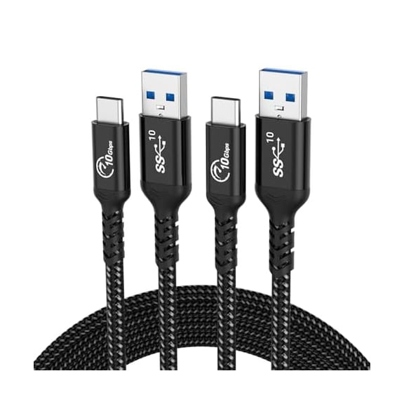 Quyaojz Android Auto USB C Cable 2m [2-Pack], 10Gbps Fast Charging Cord, Type C Cable Fast Charge Compatible for Samsung Galaxy, Car Play, iPad Pro, MacBook, iPhone 16/15/Pro/Max, Black