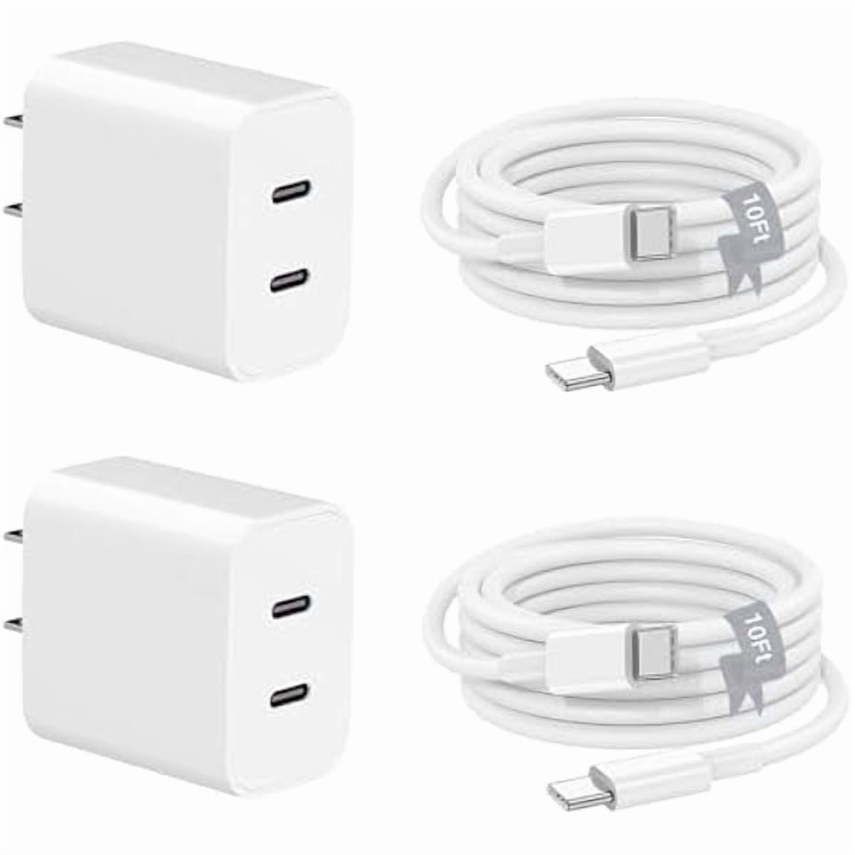 Quyaojz for Charger Compatible With iPhone 17 16 15,Fast Dual Port USB C Charger Block,Double Type C Wall Power Adapter Plug,10FT Quick USB C to C Charging Cable Compatible With iPhone 17
