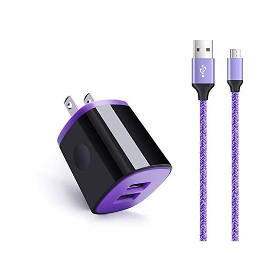 Quyaojz for Charger Plug Micro USB Cable Compatible Compatible With Samsung Galaxy S7 S6 J7 J7V J3 J3V J8 J5 A6 A10 Note 5 4,LG K50 K40 K30 K20 ,Tablet,Wall Charging Block Fast Charging Cord
