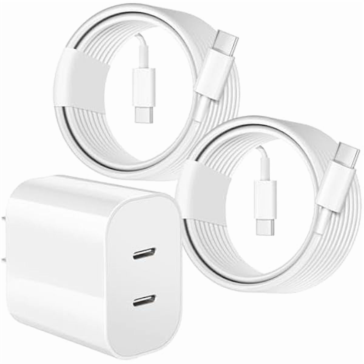 Quyaojz for Dual Port USB C Charger Compatible With iPhone 17 16 15,Quick Double Type C Charger Fast Charging Block,2Pack Wall Power Adapter Plug,6FT USB C Cable Compatible With iPhone 17/