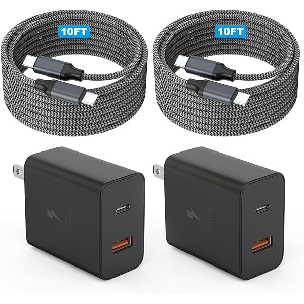 Quyaojz for Extra Long 10Foot 45W Samsung USB C Fast Charger Block Dual Port PD Power Adapter Fast Charging Block,2Pack 10FT Type C Super Quick Charging Cord Compatible With Samsung Galaxy /S24/S23