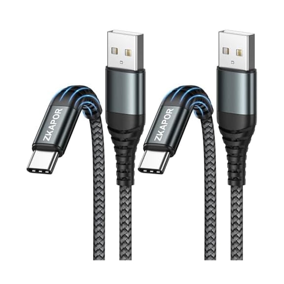 Quyaojz Extra Long USB C Cable [2Pack 3M] USB C Charger Cable Nylon Type C Charger Lead Fast Charging Compatible for iPhone 15/15 Samsung Galaxy , Note 10, P40, Google Pixel-Grey