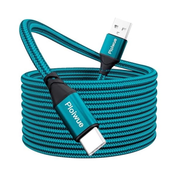 Quyaojz Extra Long USB C Charger Cable - 6M Braided PS5 Controller Charging Cable Compatible with Samsung Galaxy S20/S10/S9, , PS5, Xbox, Switch Pro Controller (Green)