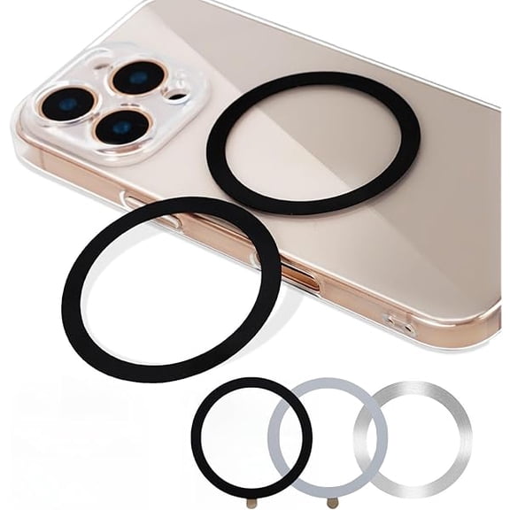 Quyaojz for MagSafe Ring Sticker,Metal Ring for All Phone Case,Compatible with MagSafe Accessories,Magnetic Wireless Charger/Wallet/Car Mount/Ring Holder, Mystery Box,6-8 Ppcs Black/White/Silver