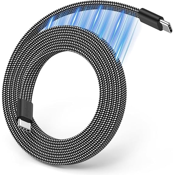Quyaojz Magnetic USB C Cable, Flat Coiled USB-C to USB C Cables 60W(3A), 3.3 ft Retractable Type C Fast Charging Cable, Flexible USBC Cord Compatible for iPhone 15 16 ,Samsung,Pad, Black