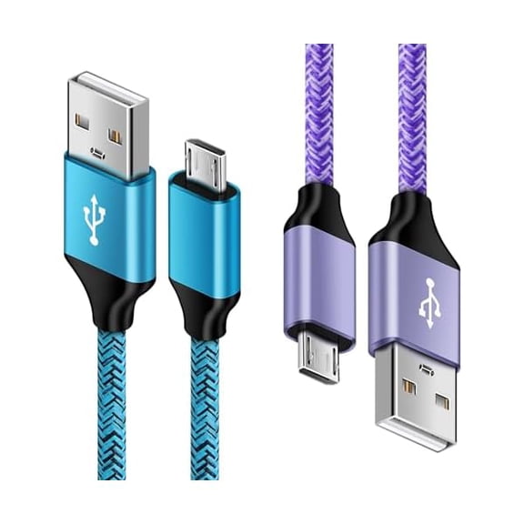 Quyaojz Micro USB Charger Cable Fast Charging, 2Pack [0.5M+1.8M] Android Charger Cable USB Micro Phone Charger Nylon Lead for Samsung Galaxy S7 Edge S6 S5 J7 J6 J5 Note 5 A10 A6, PS4,Xbox,Tablet