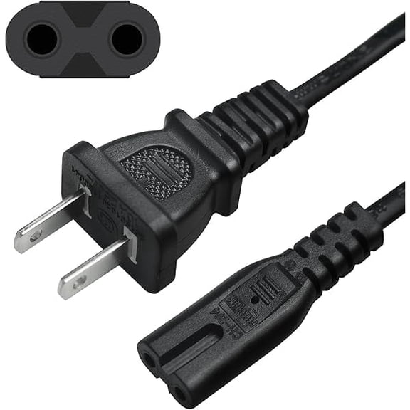 Quyaojz Power Cord, AC Power Supply Cable for PS5 Xbox One TV PS3 PS4 Slim Charger 360 Computer Monitor PS2 Printer Adapter 2 Prong Universal Replacement Cable 6ft 7A 125V