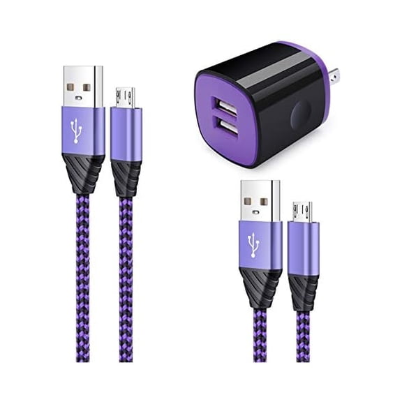 Quyaojz for Samsung Dual USB Wall Charger with Micro USB Cable Compatible With Galaxy J7V/J8, J7 Crown/Prime/Star/Sky Pro/Refine, S7/S6 Plus/Edge/Active