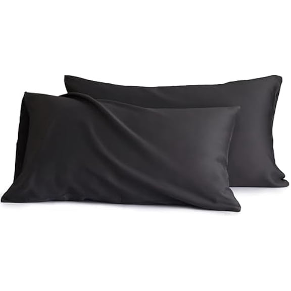 Quyaojz Satin Pillow Cases 2 Pack,Silky Pillowcase for Hair and Skin,Breathable,Hypoallergenic Tencel Pillow Cover with Envelope Closure(5075cm,Dark Grey)