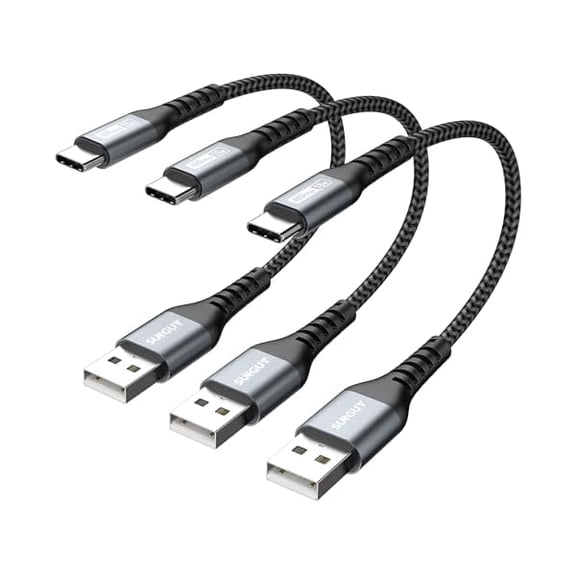 Quyaojz Short USB C Cable 0.15M/0.5FT [3-Pack] Type C Charger Cable 3A Fast Charging Nylon Braided USB C for Galaxy S20, Note 10 Google Pixel 7 pro, P30