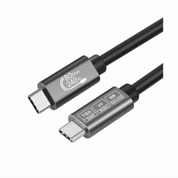 Quyaojz Thunderbolt 5 Cable 80Gbps Support 240W Charging and 16K/ Dual 8K displays Compatible with Apple MacBook Pro, Thunderbolt 4/3 or Most USB C Devices, 0.3M