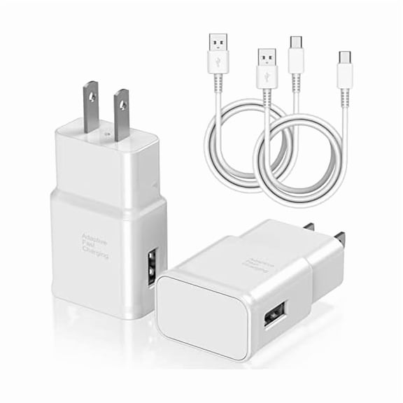 Quyaojz for Type C Charger Fast Charging, 2 Pack USB C Android Phone Wall Charger Block & 10ft Charge Cable Cord, Compatible With Samsung Galaxy S8 / S9 / Active e, S20 / S21 Ultra , , Pixel 3