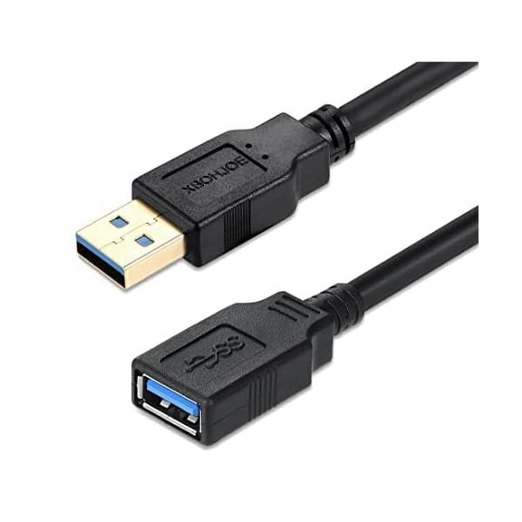 Quyaojz USB 3.0 Extension Cable 50 cm High Speed 3.0 USB Extender Cord USB A Male to Female Data Transfer 5Gbps for Mouse USB3 Extender Cable(1, Black, 50CM)