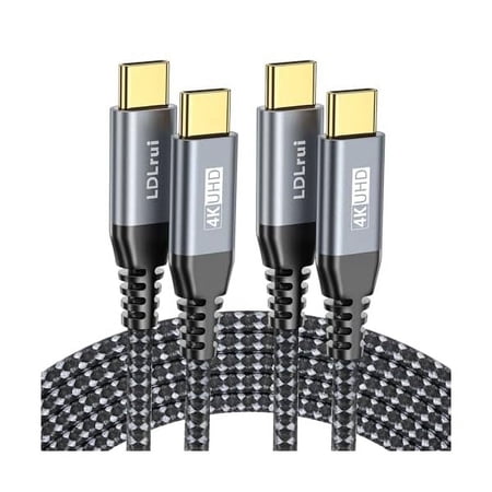 Quyaojz USB C to C 3.2 Gen 2×2 Cable 100W/20Gbps [1.8M 2Pack] 4K Video Output Fast Charge Compatible with Thunderbolt 3/4 for iPhone 15 Pro MacBook iPad Galaxy Pixel Dell LG Type C Display Monitor .