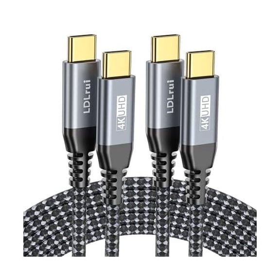 Quyaojz USB C to C 3.2 Gen 22 Cable 100W/20Gbps [1.8M 2Pack] 4K Video Output Fast Charge Compatible with Thunderbolt 3/4 for iPhone 15 Pro MacBook iPad Galaxy Pixel Dell LG Type C Display Monitor .