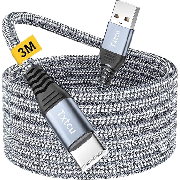 Quyaojz USB C Cable 3m, Long PS5 Controller Charger Cable Fast Charging Wire Braided for PS5/PS5 Pro Controller, Xbox Series X/Xbox Series S,Switch, iPhone 16 15 Plus, Samsung Galaxy S24 S22