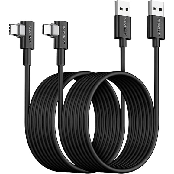 Quyaojz USB C Cable 90 Degree 3M, 2-Pack Right Angle 3A Fast Charging & Data Sync USB A to USB C Cord Compatible for Samsung Galaxy S21 S20 S10 S9 Plus, Note 20 10 9 8, LG V50 V40 G8 G7