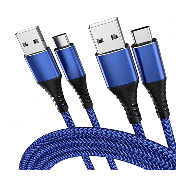 Quyaojz USB-C Charger (2Pack 3M) - Fast Charging Cable Compatible with Samsung Galaxy S10/S9+/S9//+, Note 9/8, P30/P20/Mate20/P10, OnePlus (Blue)