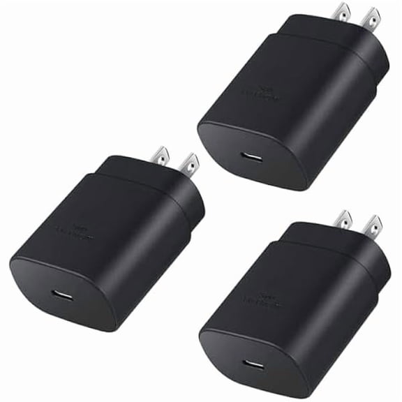 Quyaojz for USB C Charger Block, 25W USBC Fast Charging Adapter Power Cube Wall Charger Plug Compatible With Samsung Galaxy S25/S24 Ultra/Z Fold 3/4/5/Note20, iPhone 1615 (Black, 3 Pack)