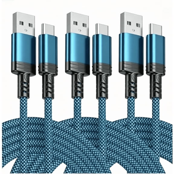 Quyaojz USB C Charger Cable 1M 3Pack Type C Cable Fast Charging, Braided USB A to USB-C Phone Charger Cable USBC for iPhone 17/16/15,Samsung Galaxy S10 S9 Plus, Note 10 9 8, LG V50 V40 G8 G7