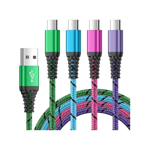 Quyaojz USB C Charger Cable, 4Pack 3FT Type C Fast Charger Cable USB C Samsung Cable Nylon USB A to USB C Charging for Samsung Galaxy S24 S22 S21 S20 A14 A33, P60 P40 P30,iPhone 15/16