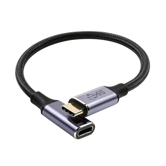 Quyaojz USB C Extension Cable 0.25M, 20Gbps 100W USB C 3.2 Gen2 Extender Lead 4K@60Hz, Type C Male to Female Fast Charge Data Transfer Extension, for MacBook/i-Pad Pro, Video Display, Galaxy /S22