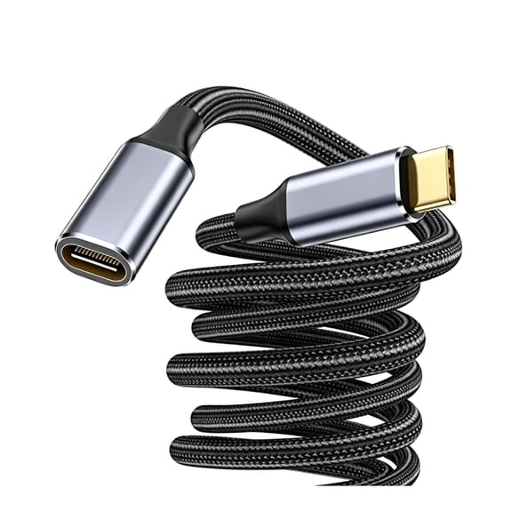 Quyaojz USB C Extension Cable 5m, USB 3.2/5Gbps 4K Video 100W C to C Fast Charging & Sync Nylon Male to Female Extender Cord for iPhone 17 16 15 + pro,MacBook iPad/Pro,Galaxy S25 S24