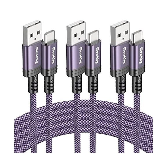 Quyaojz USB-C Fast Charging Cable 1M 3-Pack | Nylon Braided Durable Type-C Charger for Samsung Galaxy S10/S9/, MacBook, P30/P20, Google Pixel & More