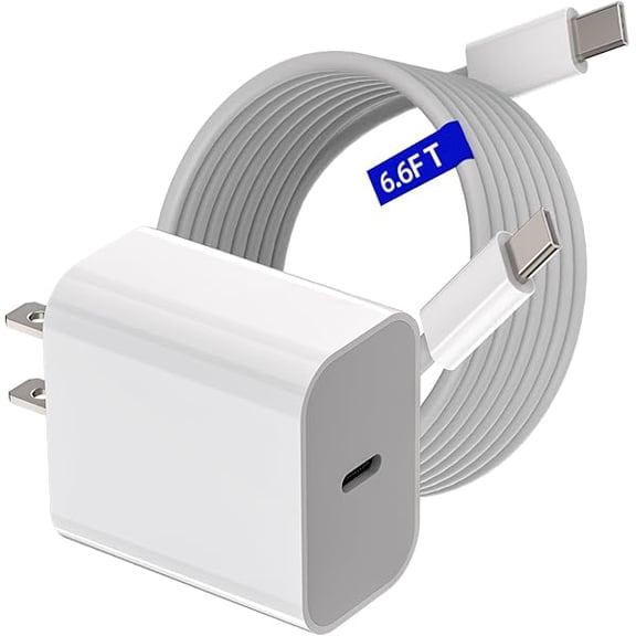 Quyaojz for USB C iPhone Fast Charging Box 20 Watt Wall Charger Block 6.6 FT Long Cable Compatible With 15 Max 10 4/5Mini6 USBC Cord Cell Phone Power Adapters Type C Charge Brick Accessories