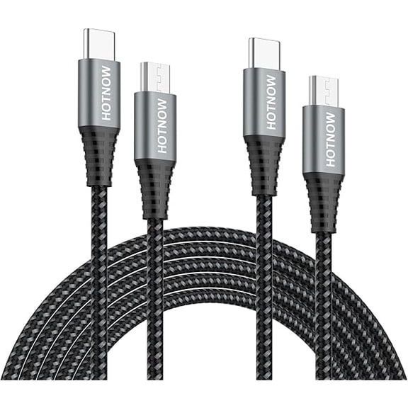 Quyaojz USB C to Micro USB OTG Cable 100cm 2 pack, 1m Braided USB-C to Micro USB Charging Cable Support Charge & Data Transfer