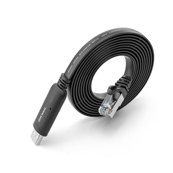 Quyaojz USB Console Cable UART Serial Cable Essential Accesory Compatible Cisco, NETGEAR, Ubiquity, LINKSYS, Routers/Switches for Laptops in Windows, Mac, LinuxBlack,10ft