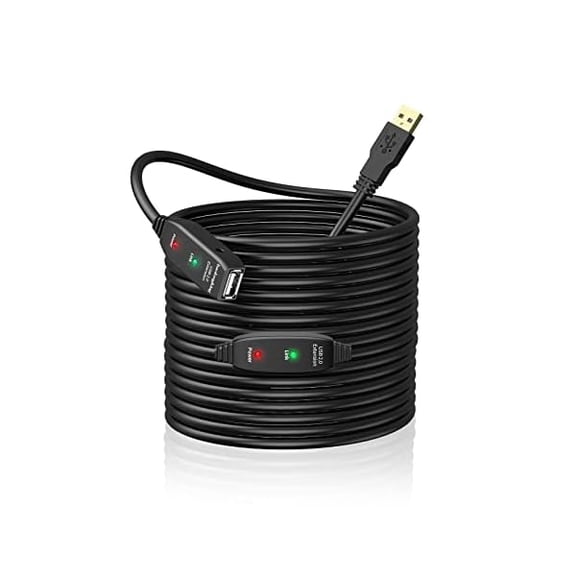 Quyaojz USB Extension Cable 5M,10M,15M,20M, USB2.0 Active Repeater A Male to A Female Long Cables With Signal Booster (30M)