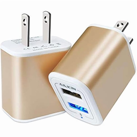 Quyaojz for USB Power Adapter, Wall Plug, Ailkin 2-Pack 5V/2.1A Fast Charging Cell Phone Cube Home/Travel Wall Charger Block Box Brick Base Compatible With iPhone, Pad, Samsung Galaxy, LG, HTC,