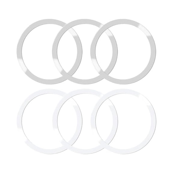 Quyaojz Universal Metal RingsSticker Magnetic Ring for Phone Case & Wireless Charging, Compatible with iPhone /13, Galaxy /, 6 Pcs (Silver,White)