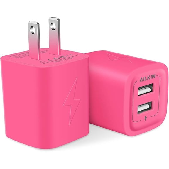 Quyaojz for Wall Charger, USB Plug Fast Charging Block, Power Adapter Cube 2 Port Charge Travel Brick Cell Quick Chargers Box Compatible With iPhone Samsung Galaxy USB Box Base Brick