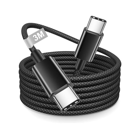 Quyaojz iPhone 15 16 17 Charger Cable 3M, USB C Charger Cable 3M Long Type C to Type C Fast Charging Lead USBC Fast Charge Wire for iPhone Air/17/17 /16 Plus/15 ,iPad Pro/Air/Mini 7,Samsung S25