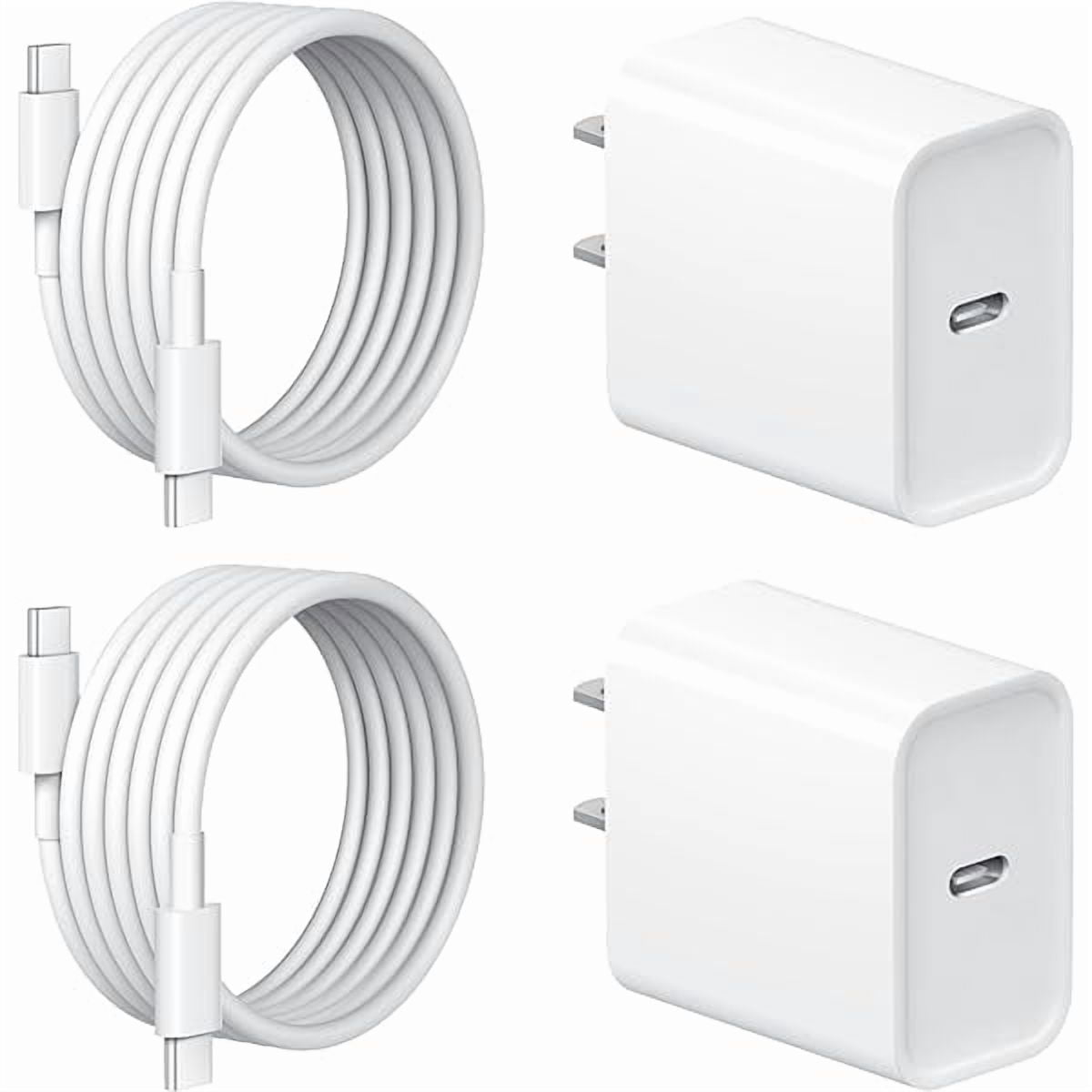 Quyaojz for iPhone 17 16 15 Charger Fast Charging 2+2Pack 20W USB C Wall Charger with 6FT Fast Charging Cable Compatible with iPhone 17/17 Air/17 Pro/iPhone 16/15 Series, iPad Pro/AirPods