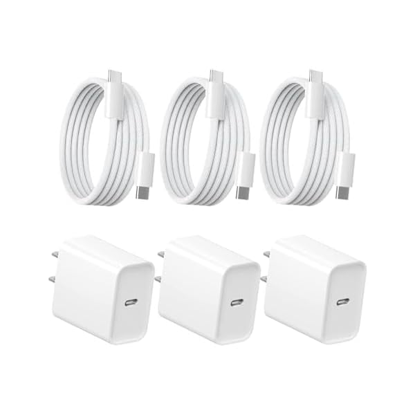 Quyaojz for iPhone 17 16 15 Charger Fast Charging 20W Apple USB C Adapter Fast Charger Comes with 3FT C to C Woven Charging Cable Compatible with iPhone Air/16e/15 Plus,iPad Pro/Air/Mini,AirPods