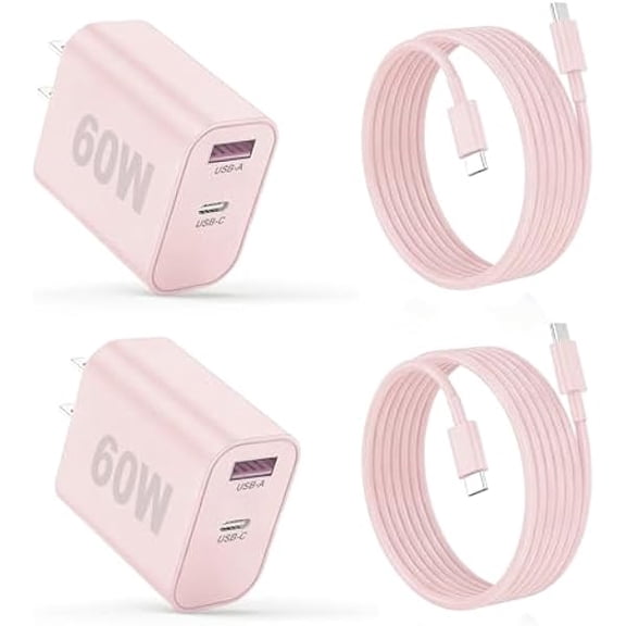 Quyaojz for iPhone 17/1616/Pro Max Charger, Dual Port USB-C Wall Charger with PD 40W & QC 20W Fast Charging, 6FT USB-C Cable Compatible With iPhone, iPad Pro, MacBook M1/M2/M3, Android, Pink