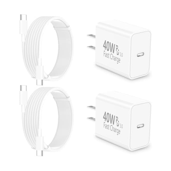 Quyaojz for iPhone 17 16 Charger Fast Charging, 4Pack 40W USB C Charger Dynamic Power Adapter Type C Wall Chargers + 6FT Type C Cable Compatible With iPhone 17/17 Pro/16 Pro/15/iPad